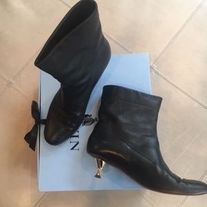 Lanvin gold heeled lambskin booties